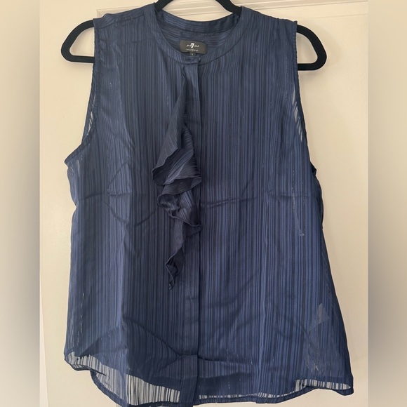 For All Mankind Women's Sparkle Ruffled Sleeveless Top, loose fit no b… - Picture 2 of 4